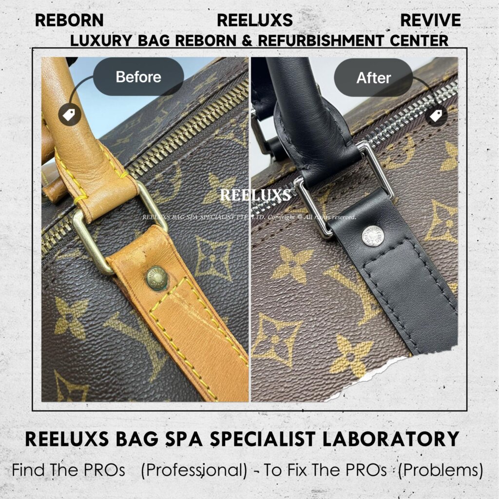 Louis Vuitton Keepall Bandouliere Bag Entire Vachetta Cracked & Damage Fully Stained… — frame 11