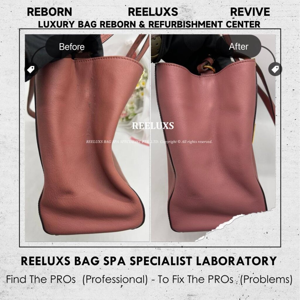 2Jours Tote Bag Leather Color Peel-Off Restoration & Handle Leather Cracked Damage — frame 4