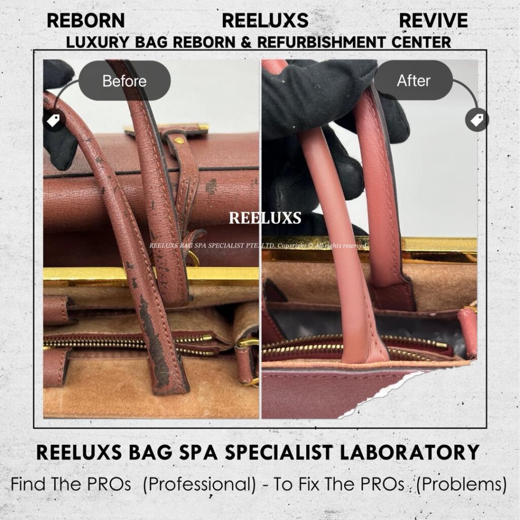 2Jours Tote Bag Leather Color Peel-Off Restoration & Handle Leather Cracked Damage — frame 8