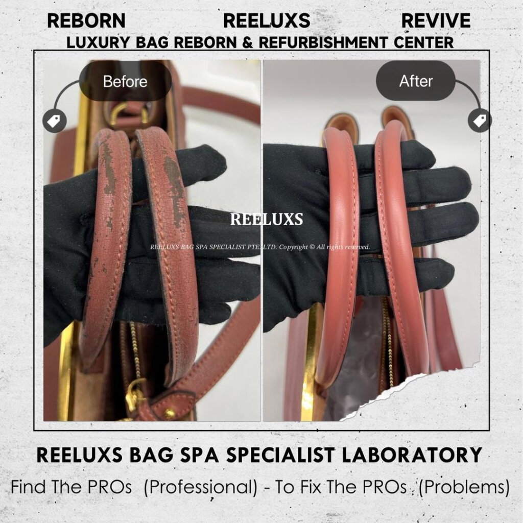 2Jours Tote Bag Leather Color Peel-Off Restoration & Handle Leather Cracked Damage — frame 9