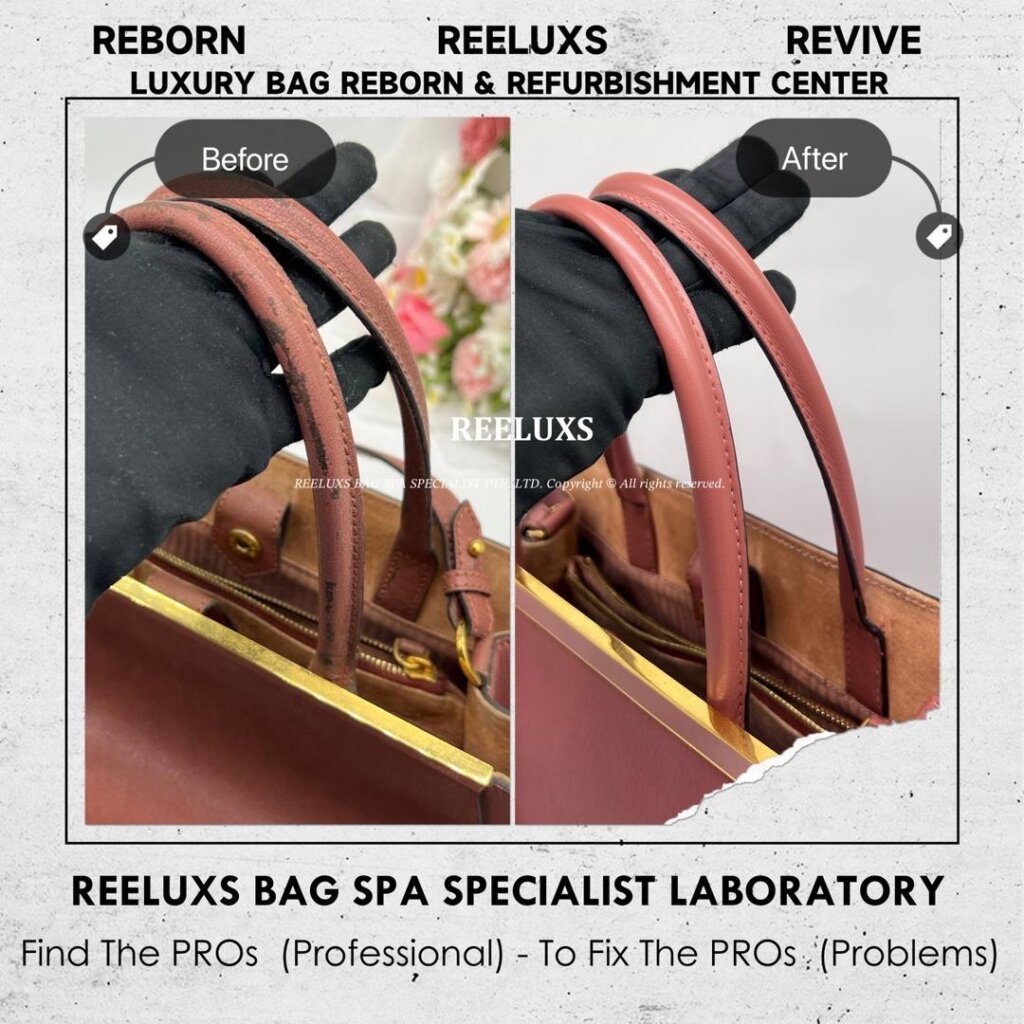 2Jours Tote Bag Leather Color Peel-Off Restoration & Handle Leather Cracked Damage — frame 10