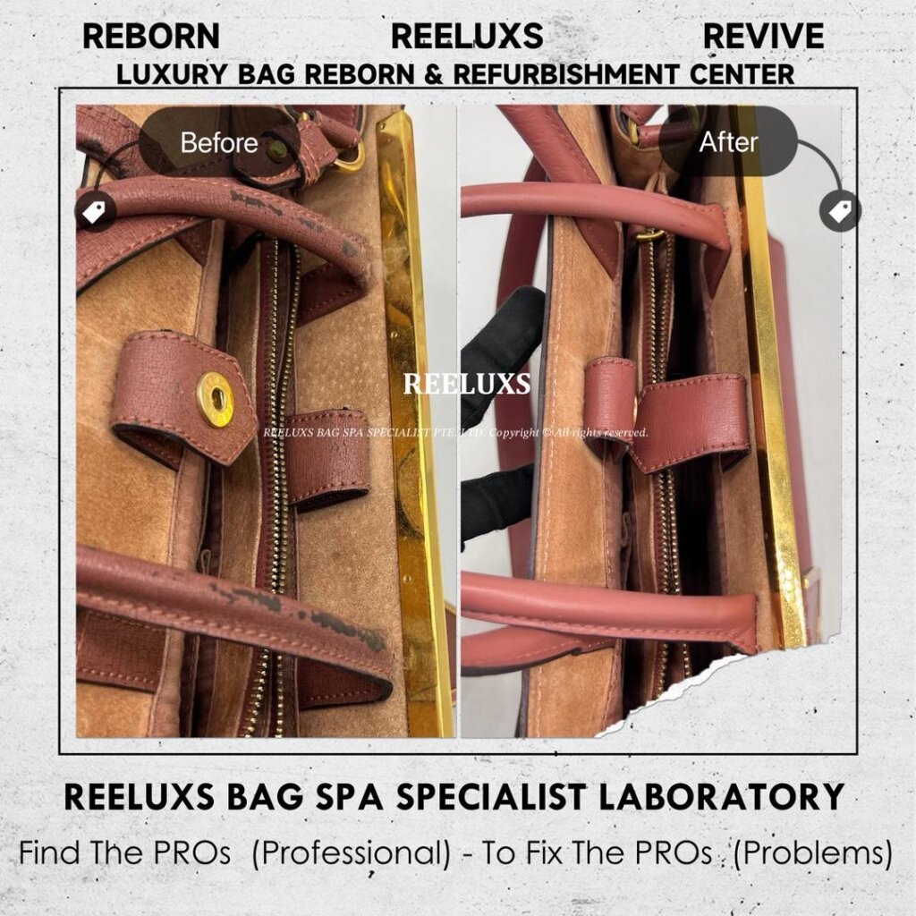 2Jours Tote Bag Leather Color Peel-Off Restoration & Handle Leather Cracked Damage — frame 11