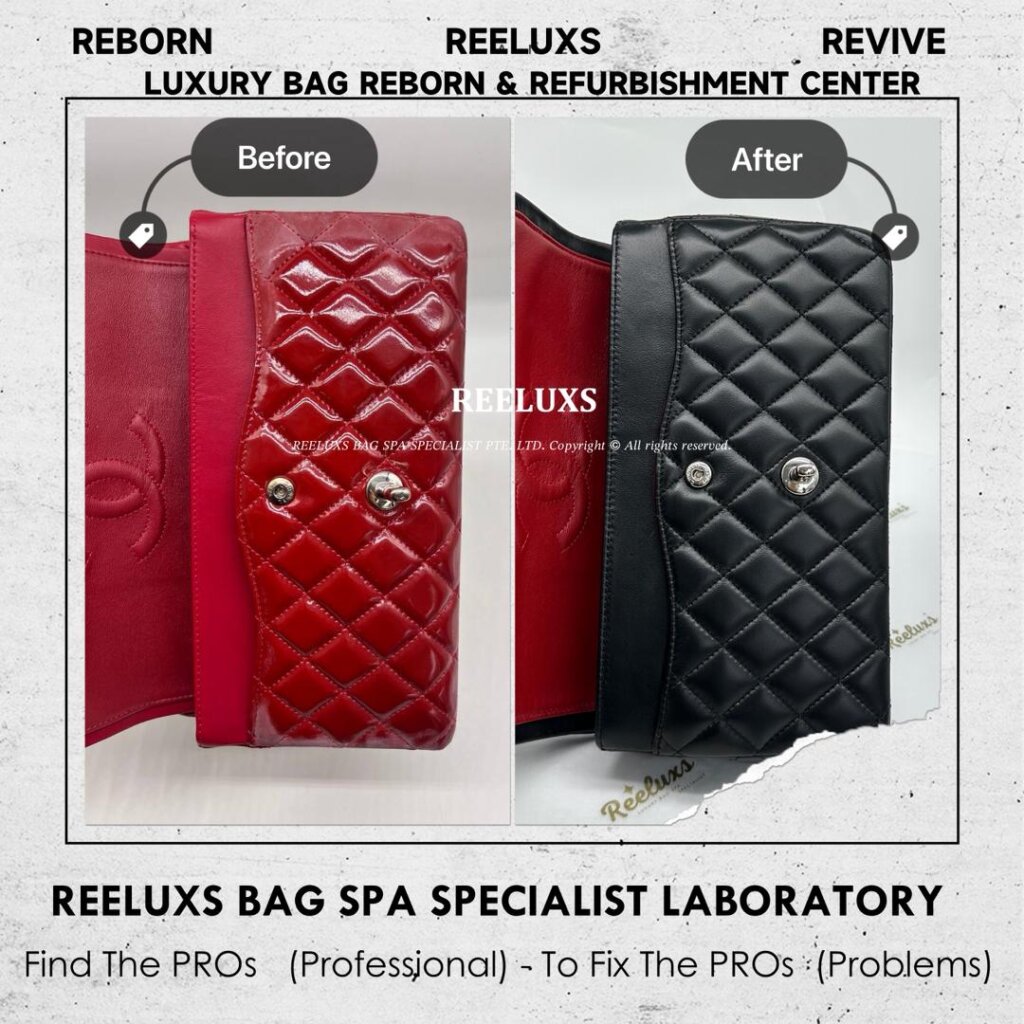 Medium Classic Double Flap Patent Leather Bag Patent Crunchy & Mold Oxidation… — frame 6