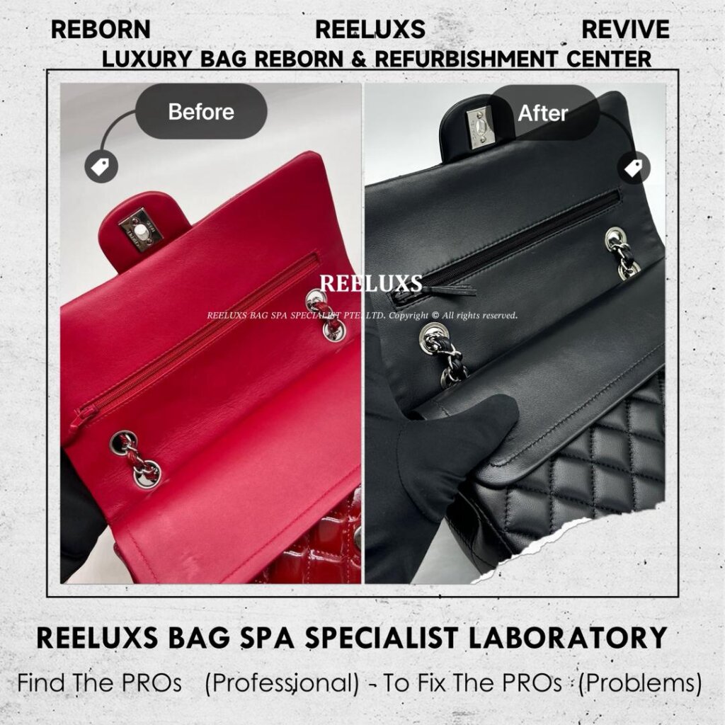 Medium Classic Double Flap Patent Leather Bag Patent Crunchy & Mold Oxidation… — frame 7