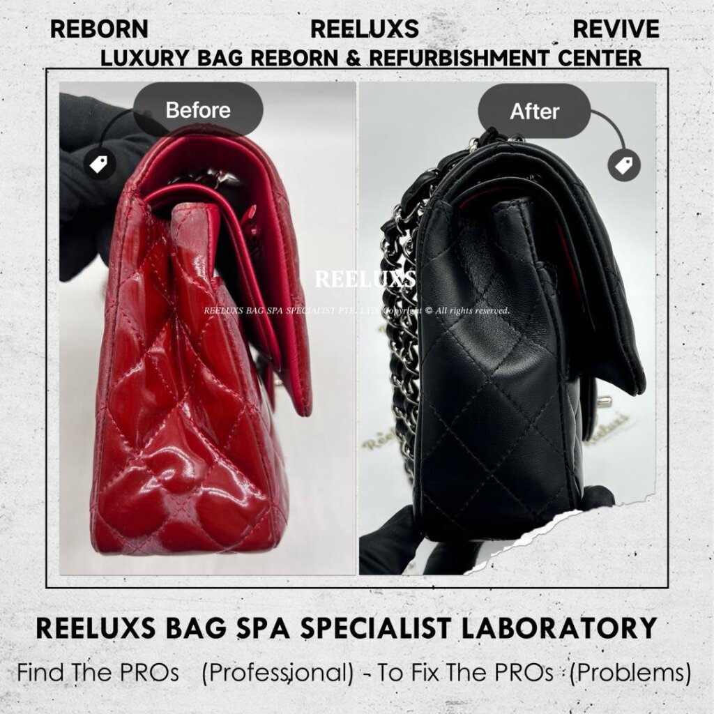 Medium Classic Double Flap Patent Leather Bag Patent Crunchy & Mold Oxidation… — frame 8