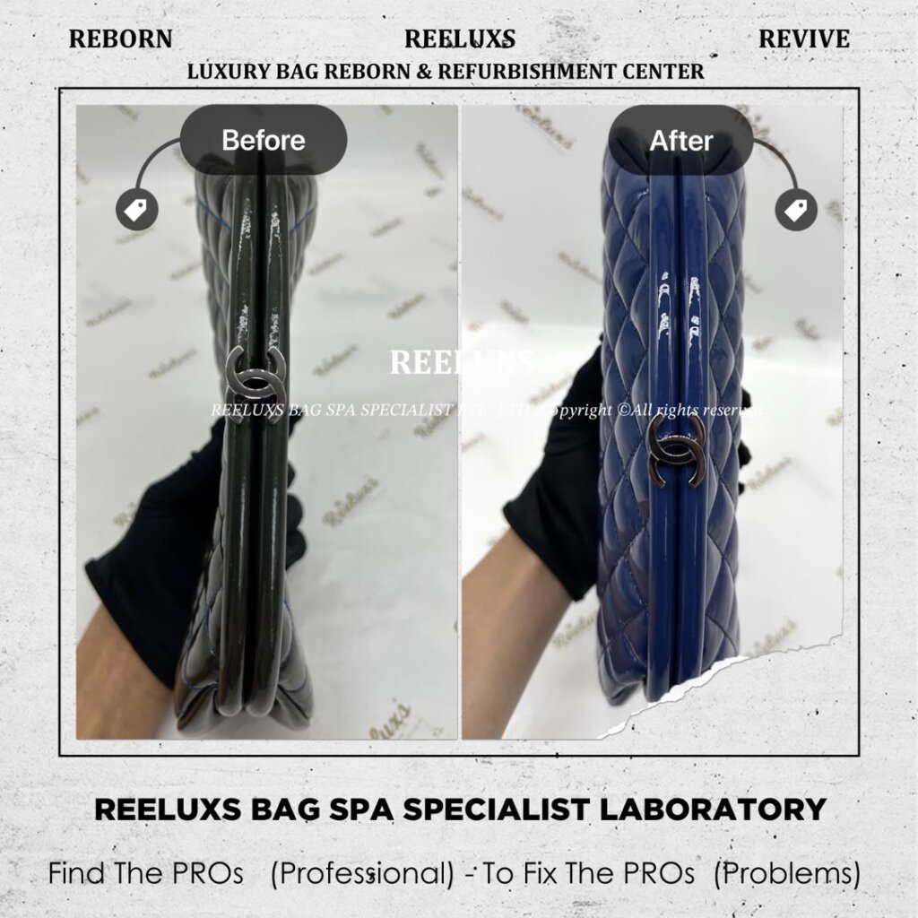 Timeless Clutch Bag Patent Leather Color Oxidation Restoration | REELUXS — frame 5
