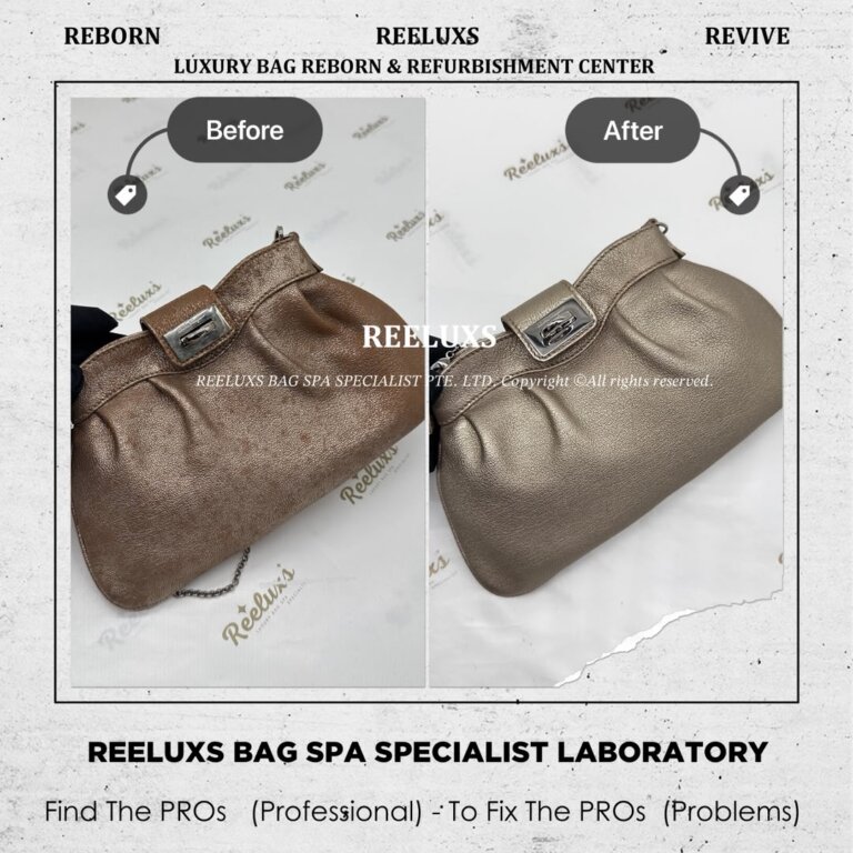 SALVATORE FERRAGAMO Shoulder Bag Metallic Faded & Mold Damaged Oxidation Restoration & Spa Cleaning Treatment | REELUXS