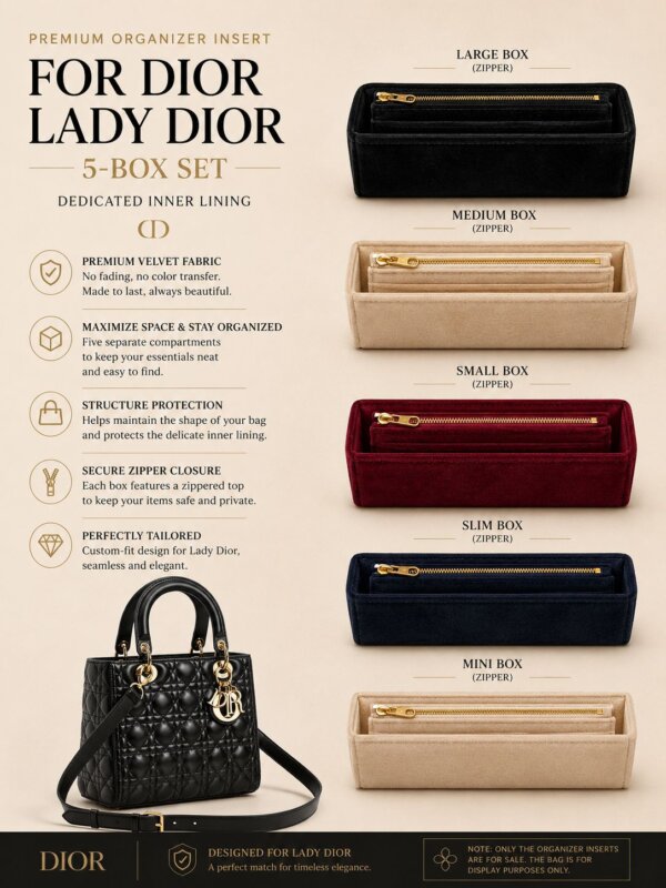 REELUXS Velvet Organizer - Dior Lady Size Guide