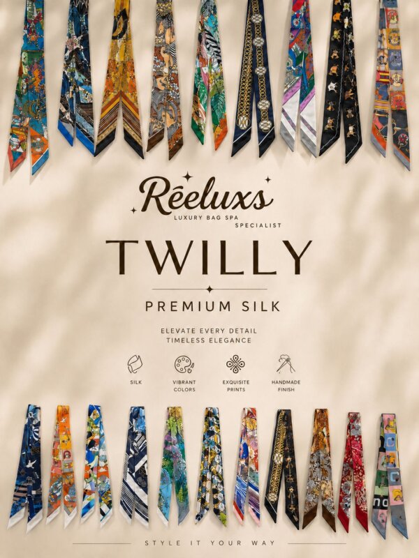 REELUXS Silk Twilly – Versatile Elegance in Every Thread