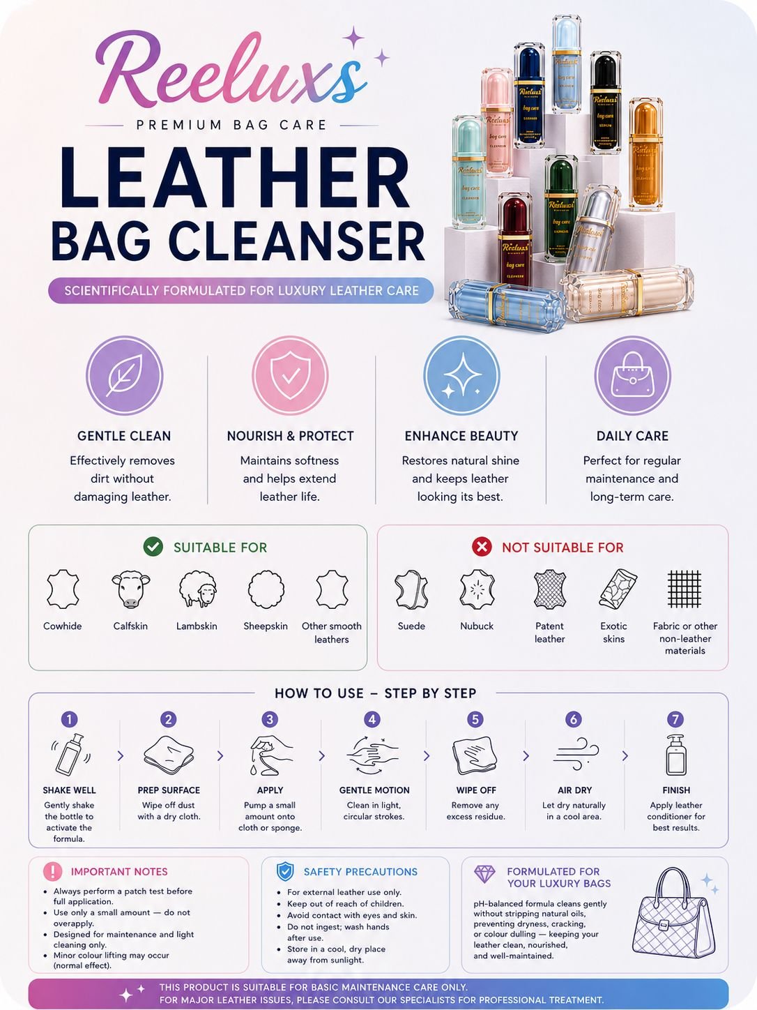 REELUXS Leather Bag Cleanser 6 REELUXS Leather Bag Cleanser - Image 6