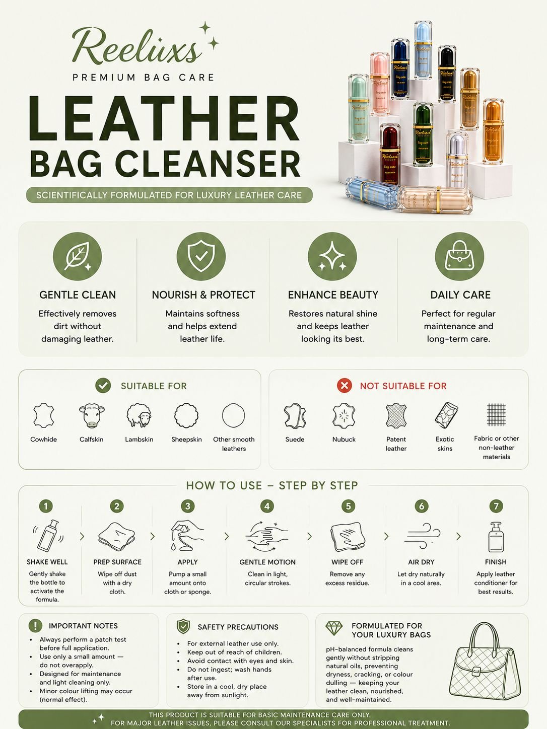 REELUXS Leather Bag Cleanser 4 REELUXS Leather Bag Cleanser - Image 4