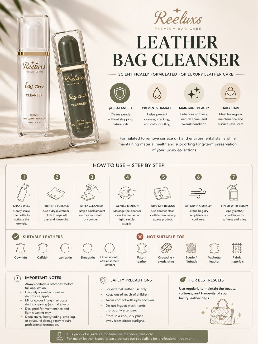 REELUXS Leather Bag Cleanser 14 REELUXS Leather Bag Cleanser - Image 14