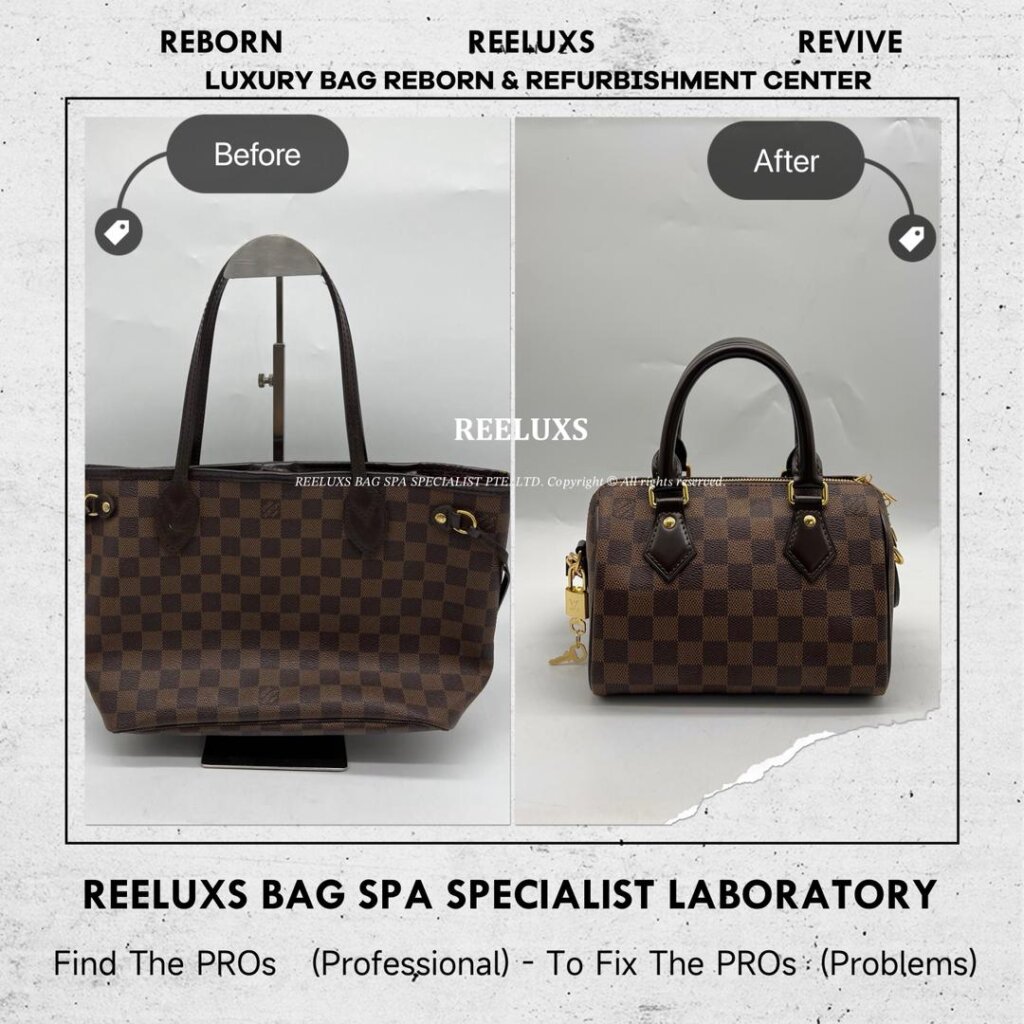 Neverfull Customized to Change to LOUIS VUITTON Speedy Bandoulière 20 Damier Ebene — frame 7