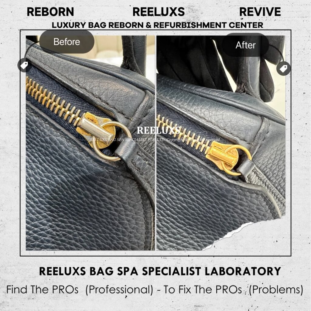 Lindy Bag Zip Head Metal Faded & Scrtches Re-plating | REELUXS — frame 1
