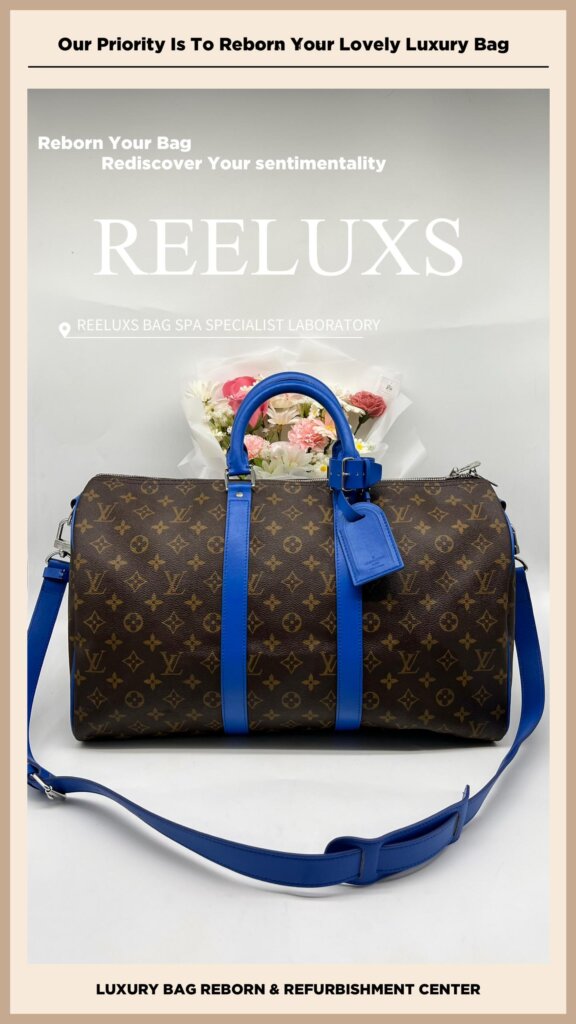 Keepall Bandouliere Bag Entire Vachetta Cracked & Damage Fully Stained Customized To… — frame 2