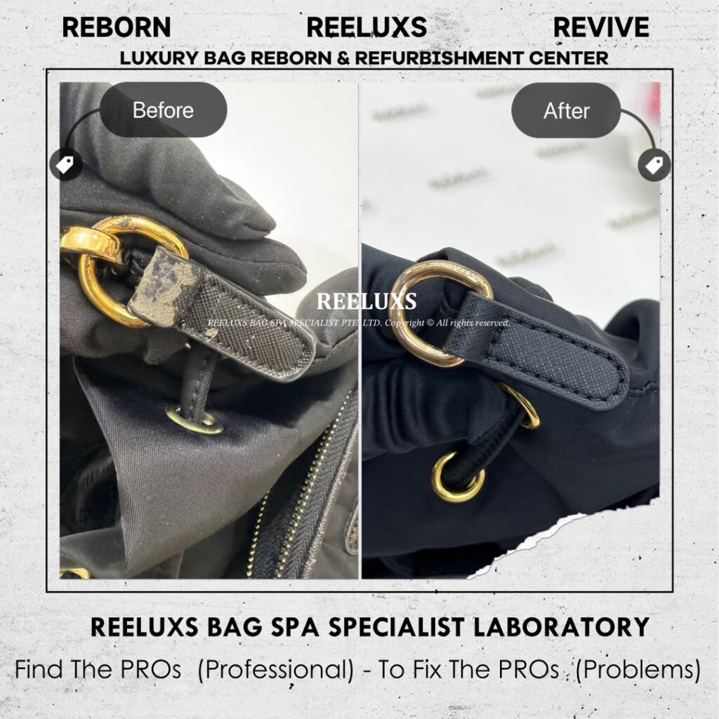 Duet Re-Nylon Bucket Bag Inner Fabric Broken Repair Leather Damaged & Crack… — frame 1