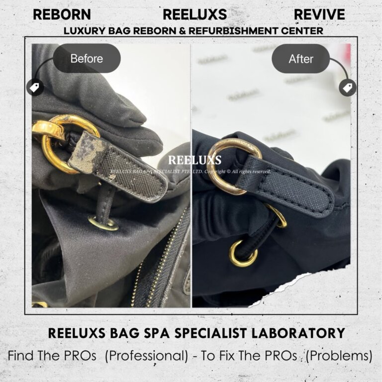 Prada Duet Re-Nylon Bucket Bag Inner Fabric Broken Repair Leather Damaged & Crack Oxidation Refurbishment