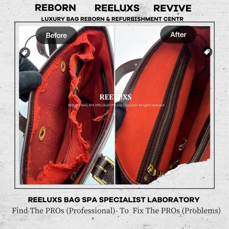 Louis Vuitton Marais Damier Ebene Canvas Bucket Bag Inner Broken & Leather Cracked Damaged & Oxidation Refurbishment