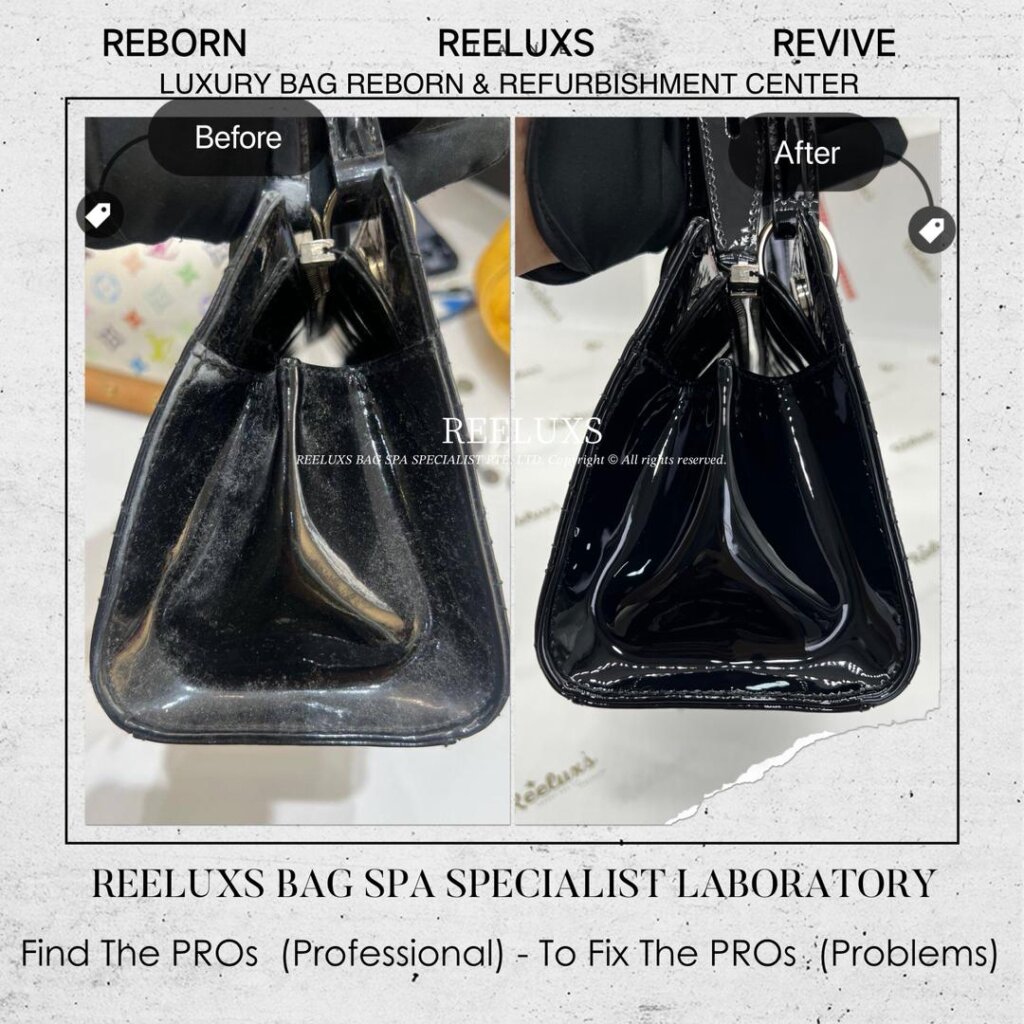 Black Cannage Patent Leather Bag Handle Leather Broken Replacement & Patent Leather… — frame 4