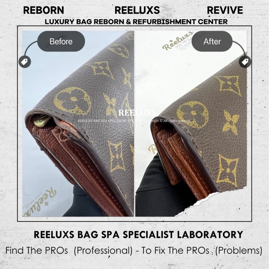 Sarah Long Wallet Oil Edge Cracked Damaged & Tear Off — frame 2