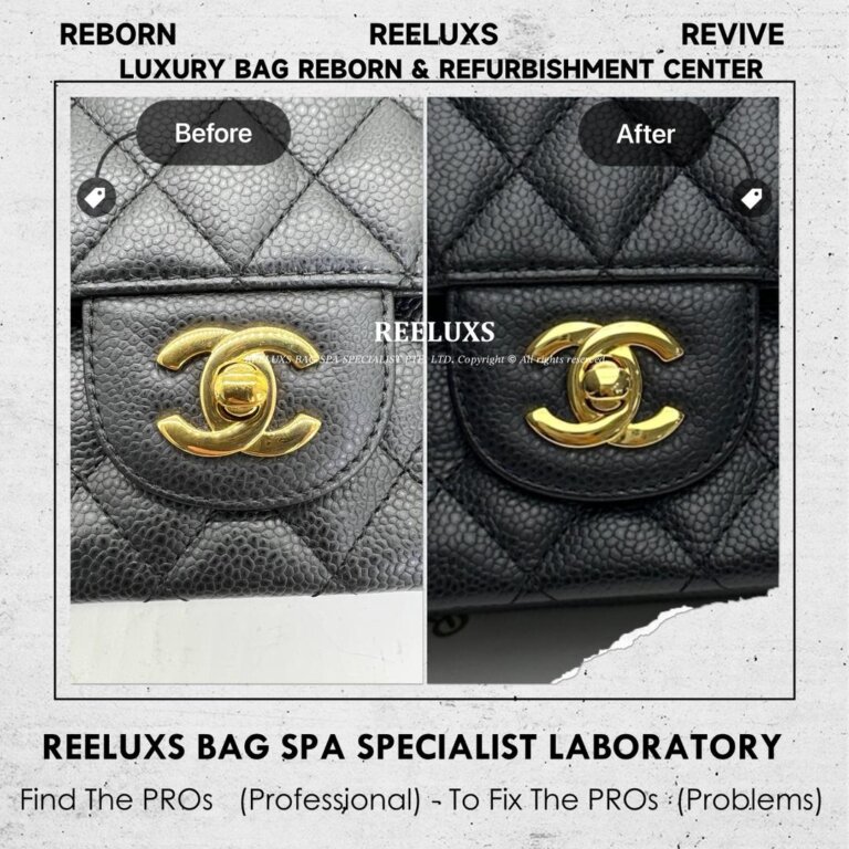 Chanel Caviar Class Flap Color Dull Hardware Tarnish Faded & Scratches Metal 24K Gold Hardware Re-plating