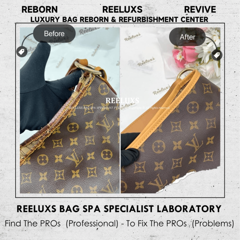 Louis Vuitton Monogram Delightful Handbag Vachetta Cracked Damaged & Oxidation Refurbishment