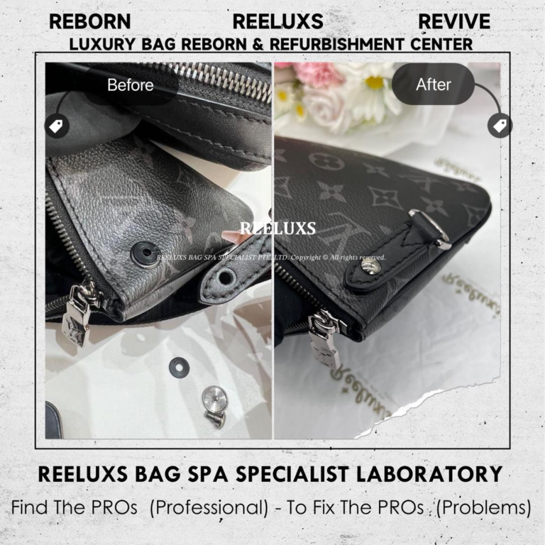 Louis Vuitton Monogram Eclipes Trio  Messenger Pouch Bag Button Broken Damaged Repairing