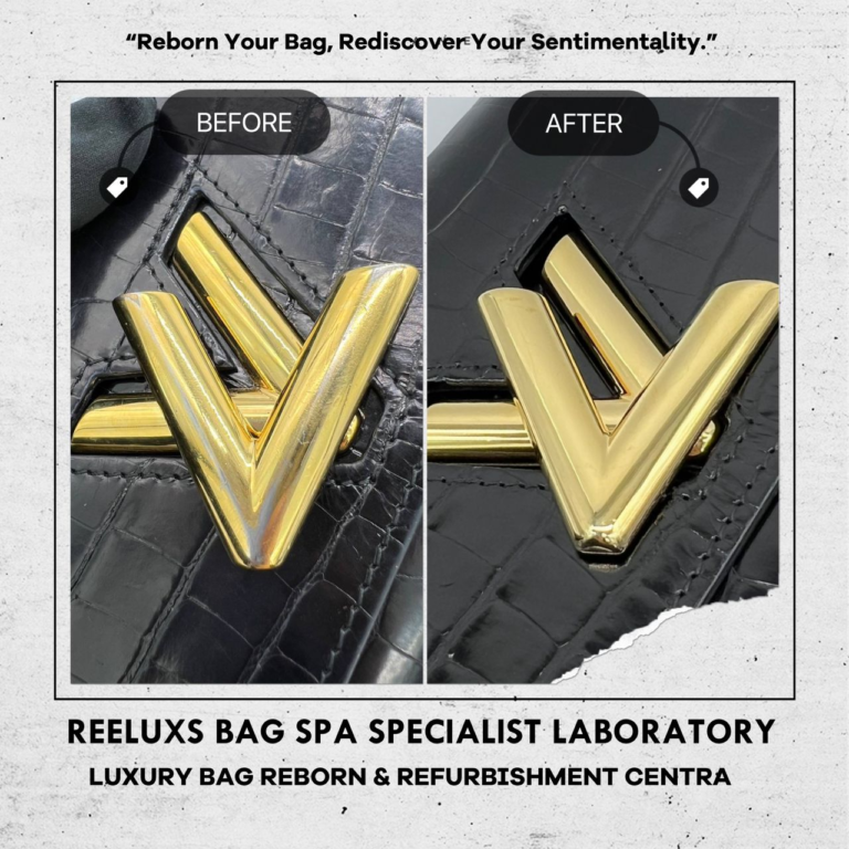 Louis Vuitton Twist Wallet Crocodile Glossy Restore Nano Treatment & Hardware Logo Tarnish Faded Refurbishment