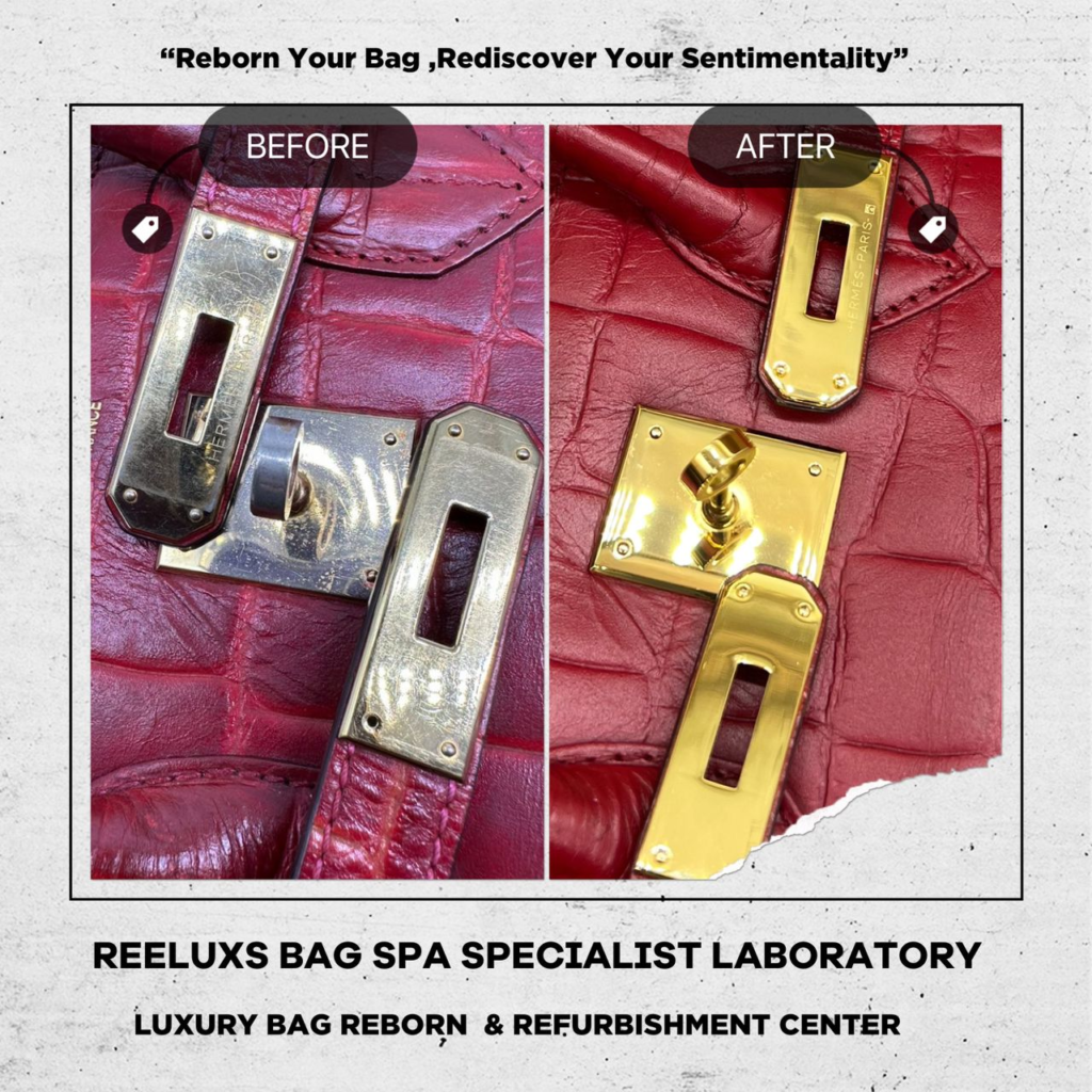 Birkin Crocodile Leather Handbag Color Faded Corner Damaged Restoration Metal Faded &… — frame 10