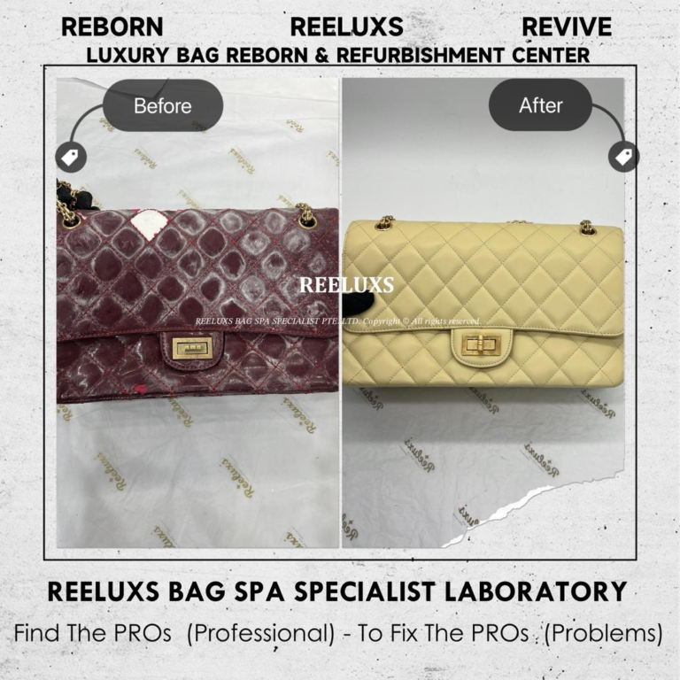 Chanel Reissue Patent Flap Bag Patent Mold Damaged Oxidation, Patent Cracked Broken Inner Melted Oxidation & Hardware Oxidation Change To Lambskin Leather Refurbishment