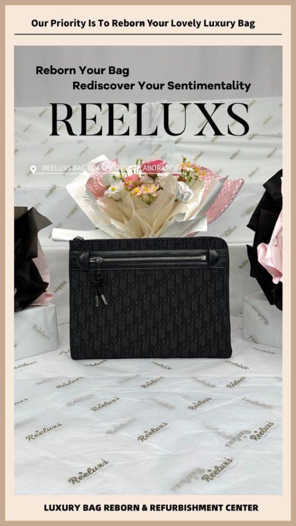 Black Oblique Men Clutch Canvas Oxidation Peel Off Customised To Fabric — frame 8