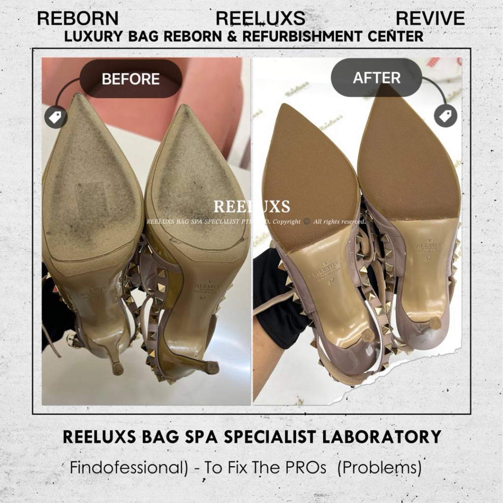 VALENTINO Garavani Rockstud Pumps Patent Color Oxidation Heel Leather Peel Off Sole… — frame 5