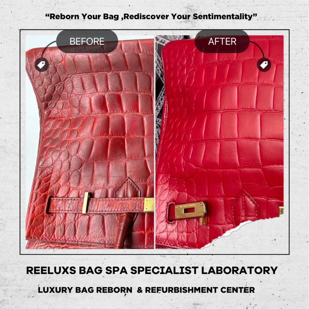 Birkin Crocodile Leather Handbag Color Faded Corner Damaged Restoration Metal Faded &… — frame 2