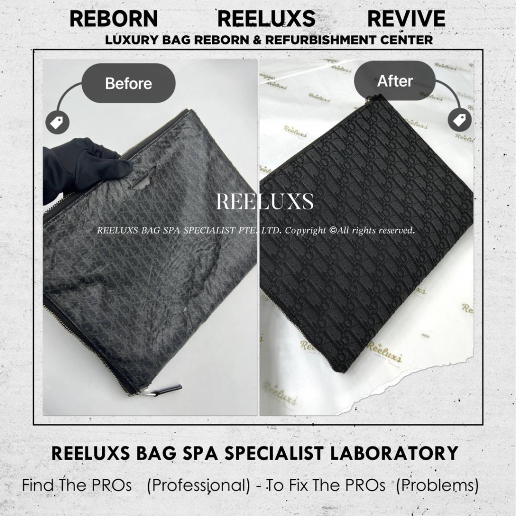 Black Oblique Men Clutch Canvas Oxidation Peel Off Customised To Fabric — frame 5
