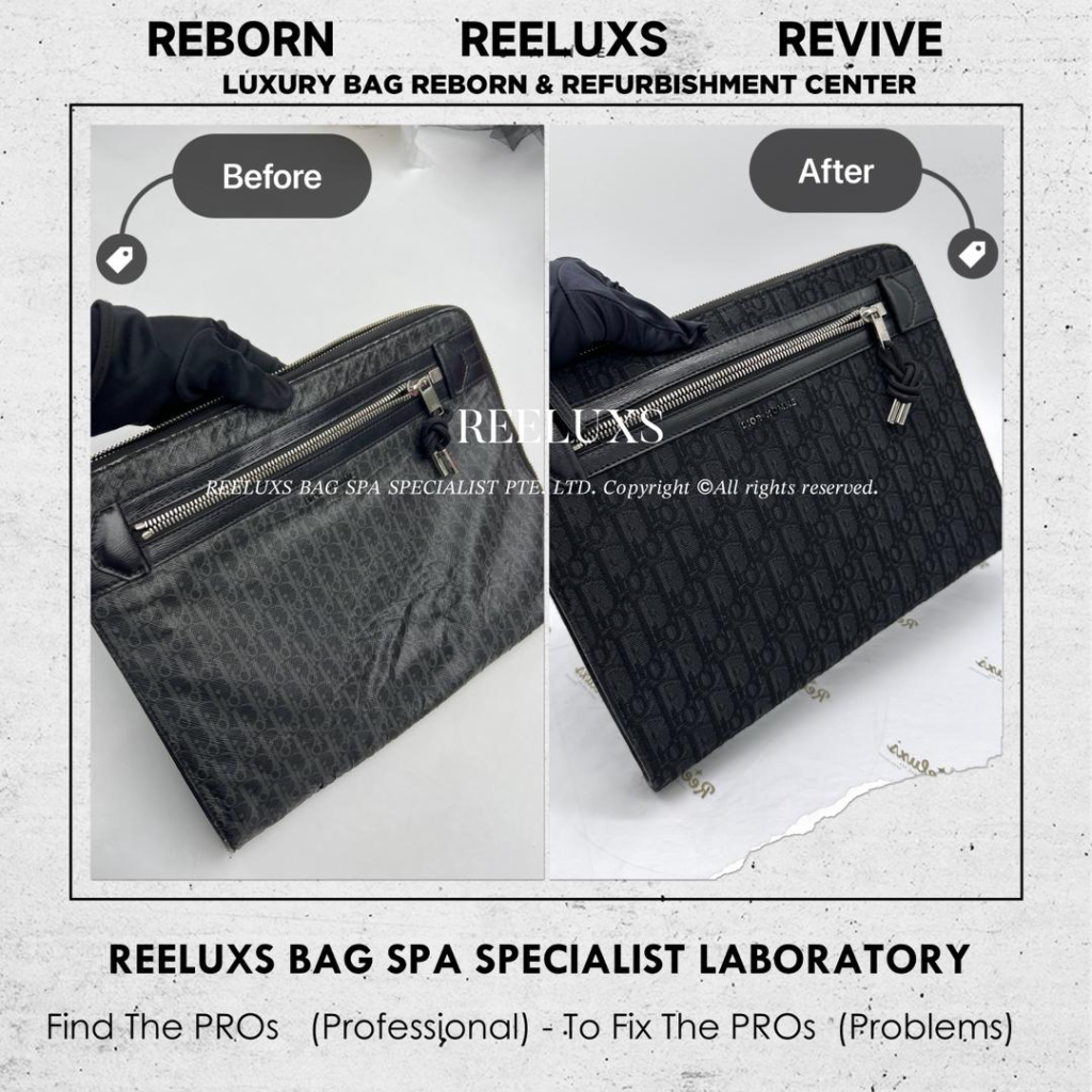Black Oblique Men Clutch Canvas Oxidation Peel Off Customised To Fabric — frame 3