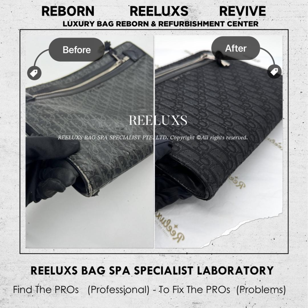 Black Oblique Men Clutch Canvas Oxidation Peel Off Customised To Fabric — frame 2