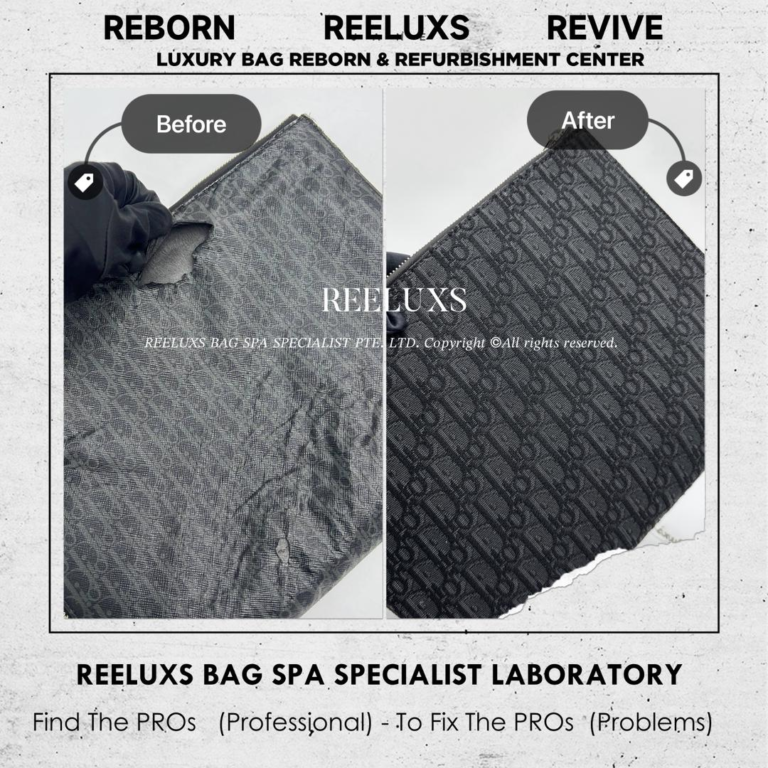 Dior Black Oblique Men Clutch Canvas Oxidation Peel Off Customised To Fabric Refurbishment
