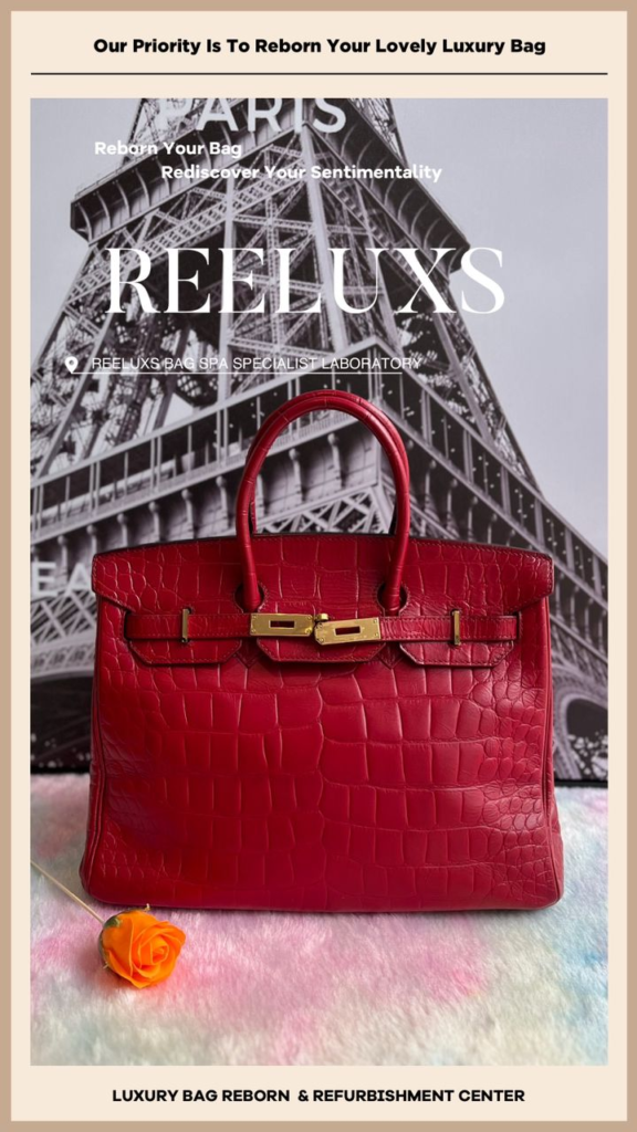 Birkin Crocodile Leather Handbag Color Faded Corner Damaged Restoration Metal Faded &… — frame 13