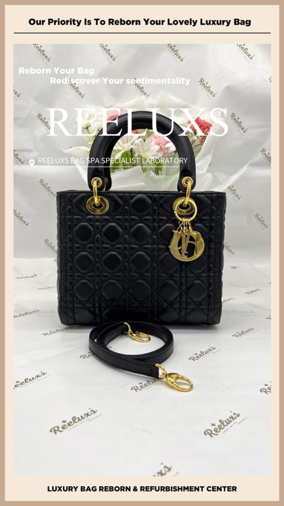 Lady Dior Large Black Patent Entire Leather Oxidation Structure Damaged Customised Into… — frame 8