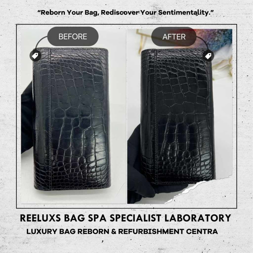Twist Wallet Crocodile Glossy Restore Nano Treatment & Hardware Logo Tarnish Faded — frame 5