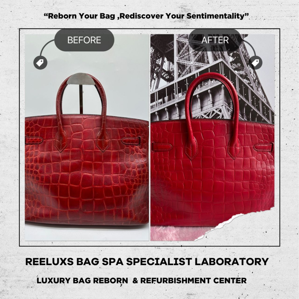 Birkin Crocodile Leather Handbag Color Faded Corner Damaged Restoration Metal Faded &… — frame 4