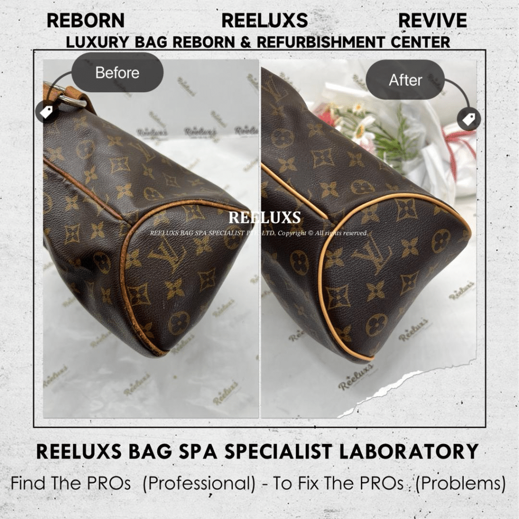 Monogram Delightful Handbag Vachetta Cracked Damaged & Oxidation — frame 4