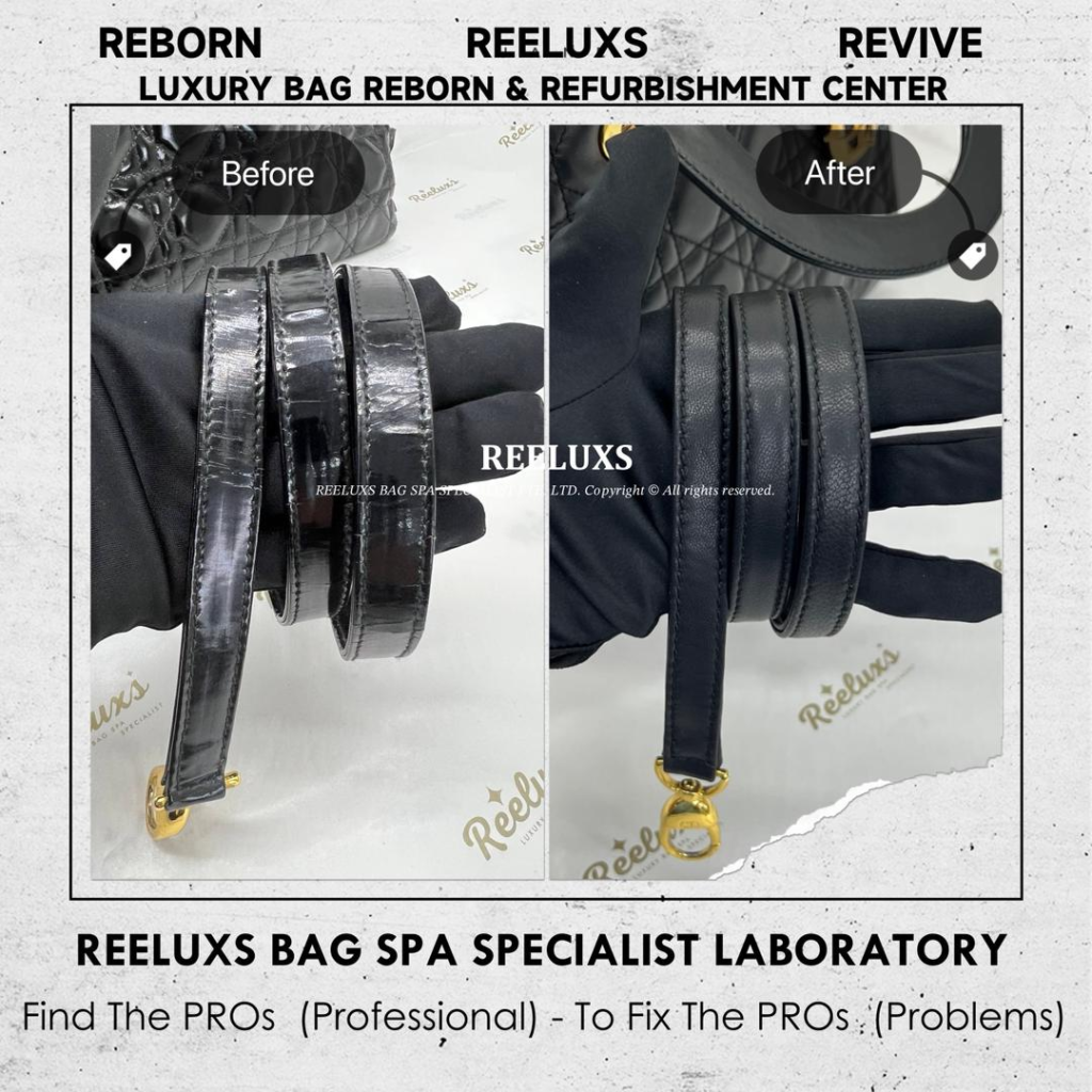 Lady Dior Large Black Patent Entire Leather Oxidation Structure Damaged Customised Into… — frame 7