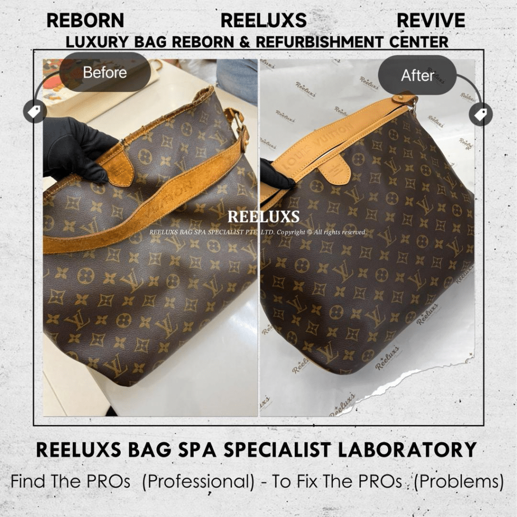 Monogram Delightful Handbag Vachetta Cracked Damaged & Oxidation — frame 5
