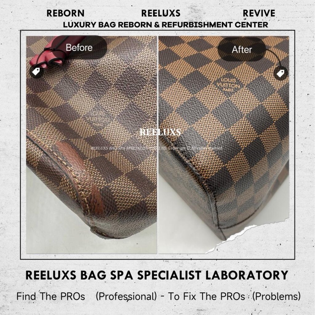 Damier Ebene Noé Bucket Bag Peeling & Damaged Canvas Replacement & Full… — frame 8