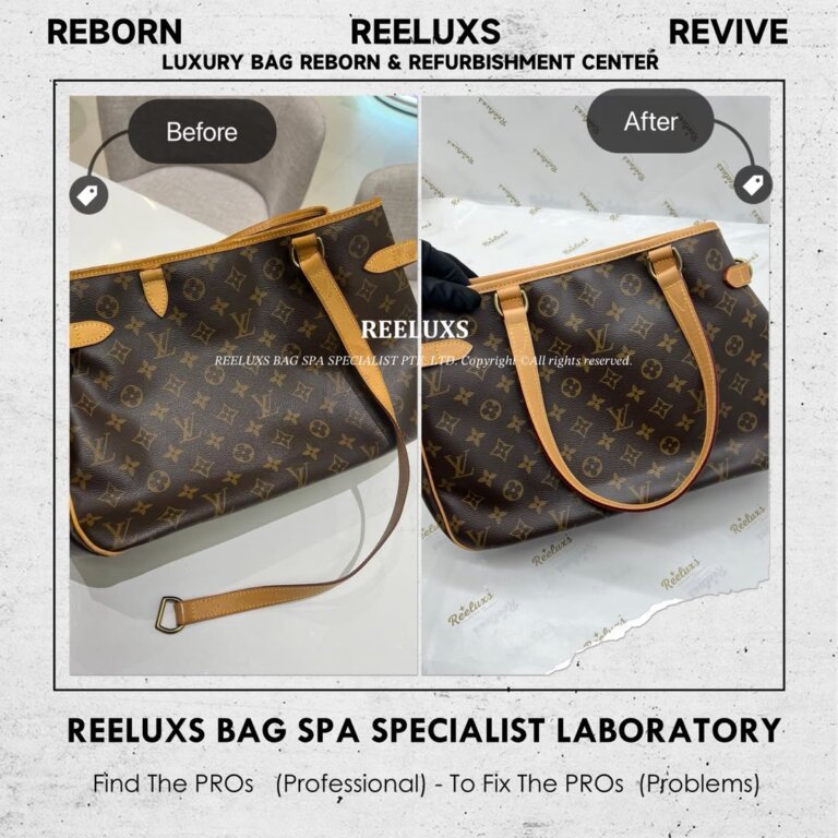 Louis Vuitton Batignolles Horizontal Tote Bag Vachetta Cracked Broken & Oxidation Refurbishment