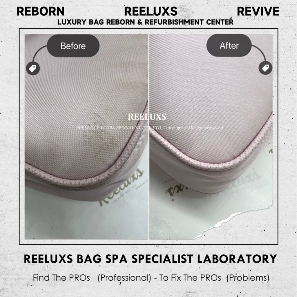 Re-Edition 2005 Nylon Shoulder Bag Nylon Dirty & Yellowish Stain Problem Nano… — frame 2