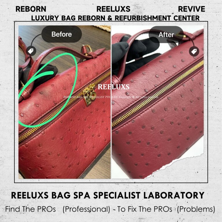Loro Piana Extra Pocket Bag Corner Peel Off Leather Stain Problem Restoration