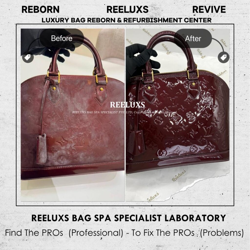 Alma Handbag Patent Leather Mold Oxidation Damaged & Color Damaged — frame 3