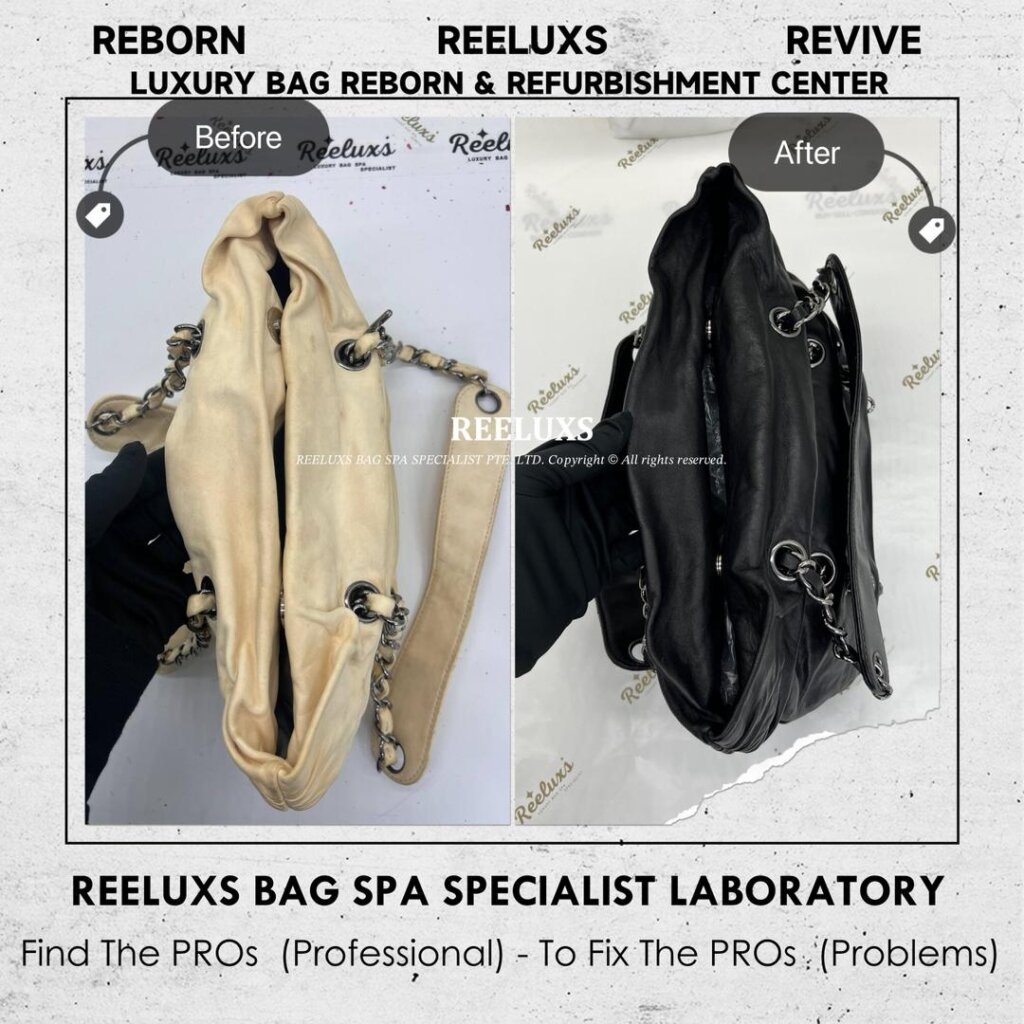 Timeless Sharpei Chain Shoulder Bag Leather Color Transfer Damaged & Faded Change… — frame 2
